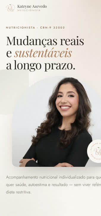 Primeira dobra do site de Katryne Azevedo